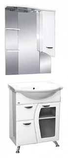 Зеркальный шкаф с подсветкой Misty Дрея 85см правый белый